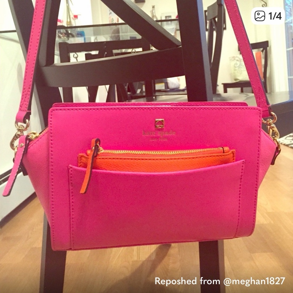 Kate Spade Vibrant Pink and Orange Crossbody Bag